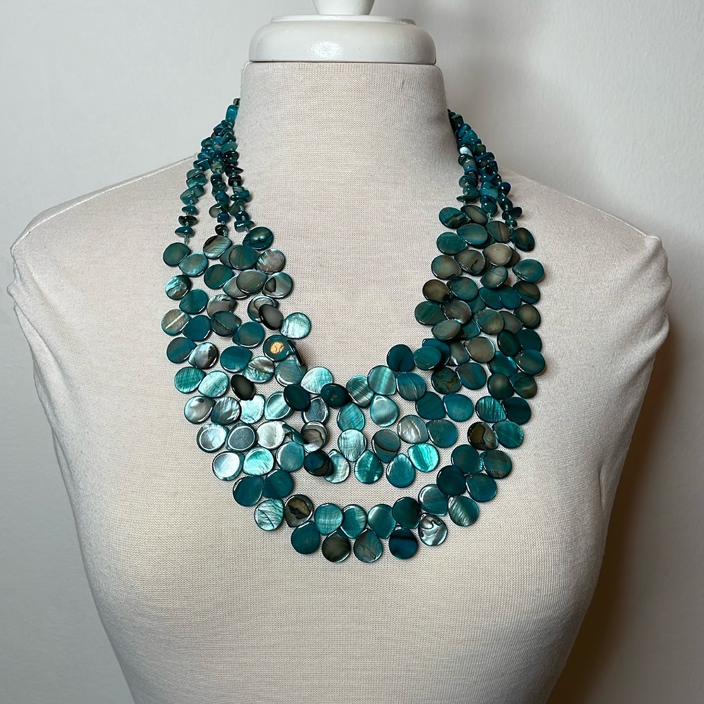 Sea blue layered necklace